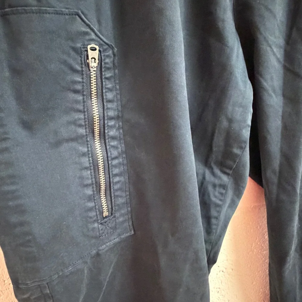 Abercrombie Men Cargo Jogger Pants XL Black Utility Streetwear Tapered Zipper